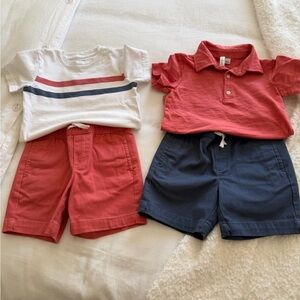 Kids Short Sleeve Polo & Tee Set - Red, White & Navy Janie and Jack